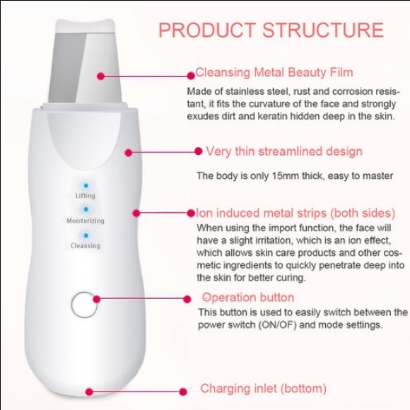 🆕ION SONIC SKIN SCRUBBER/SCRAPPER w/ USB CHARGING CABLE & 2 add. cleaning heads - Picture 7 of 8